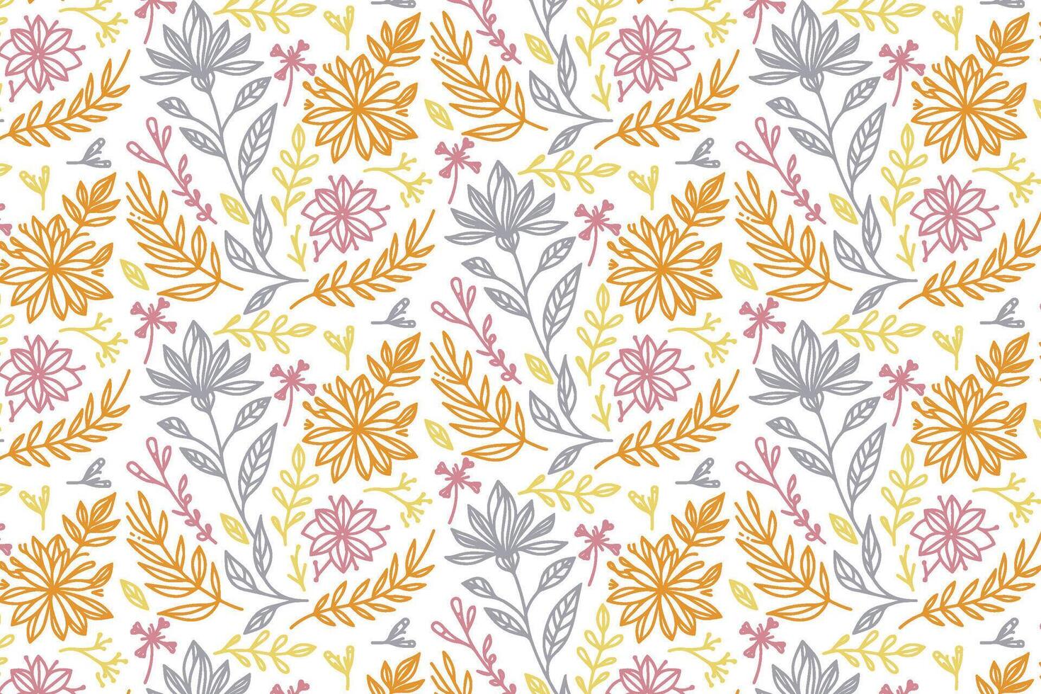modern floral sketch pattern for decorative wallpaper fashion fabric and accessories vector