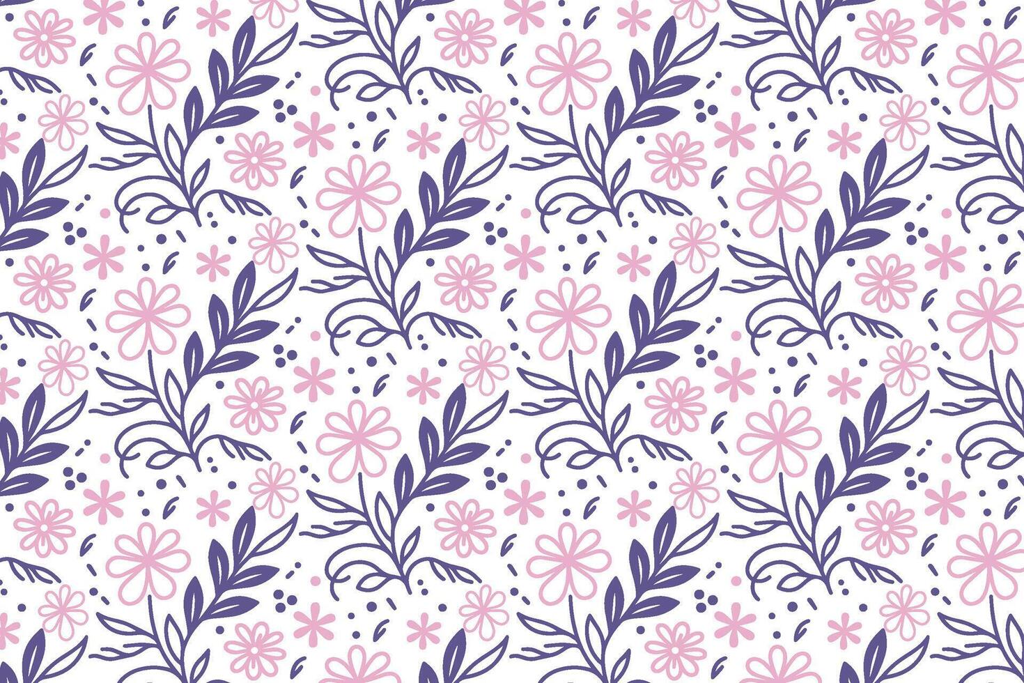 hand drawn single line floral design for bedsheet cover wrapping paper and fabric prints vector