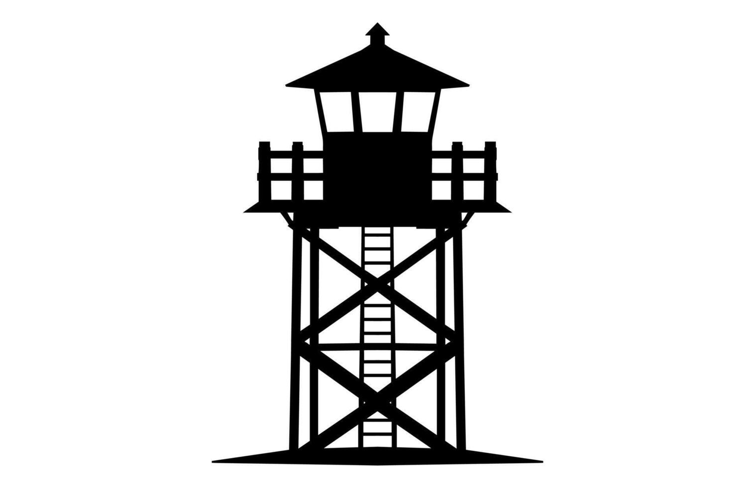 Fire Tower Clipart isolated on a white background vector