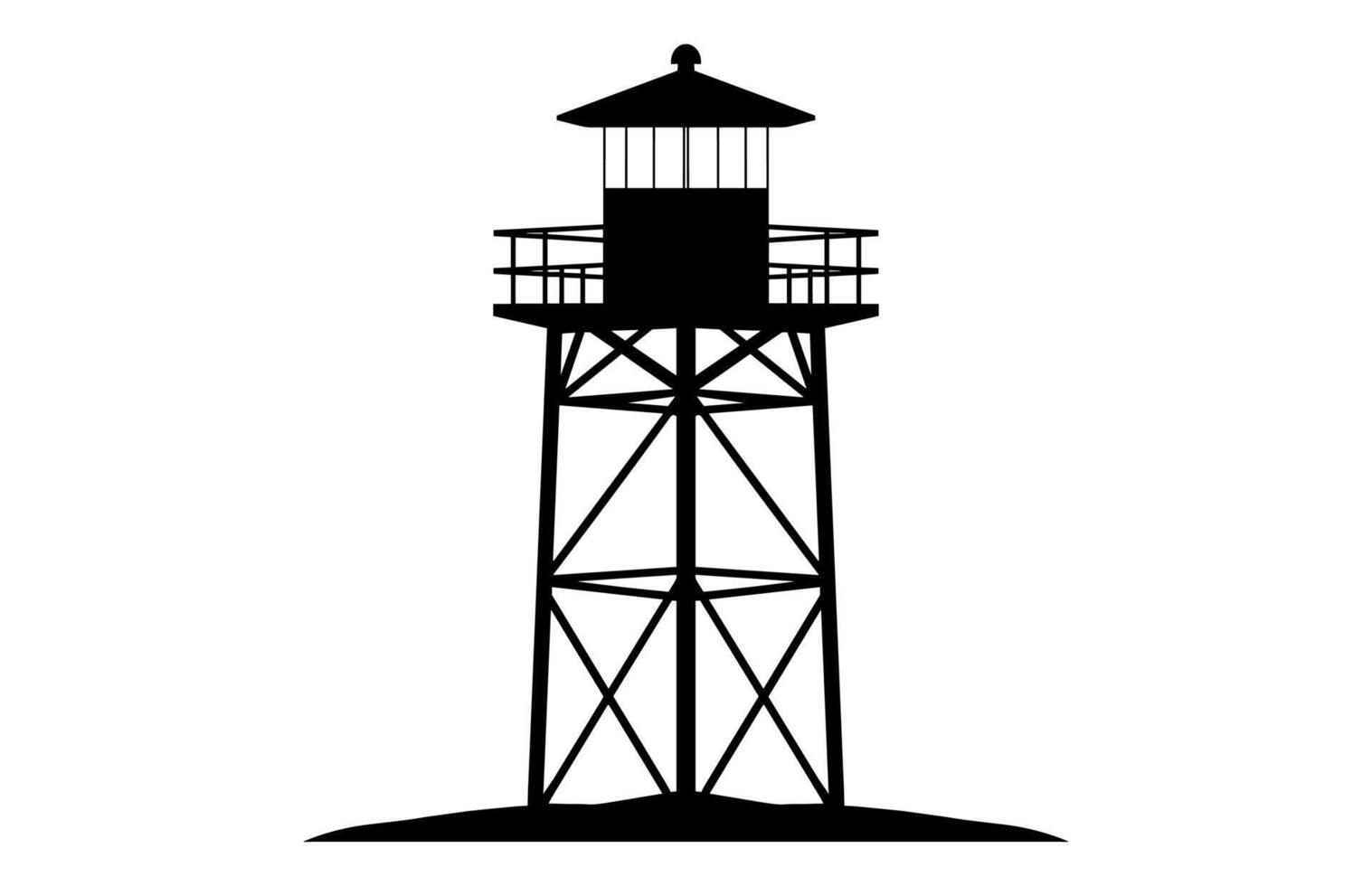 Fire Tower Silhouette isolated on a white background vector