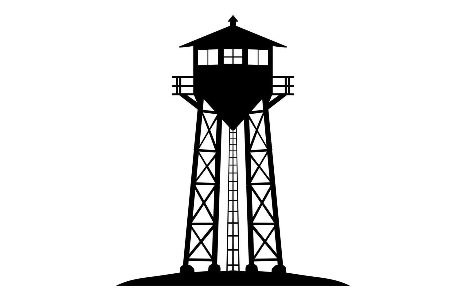 Fire Tower Silhouette Clipart vector