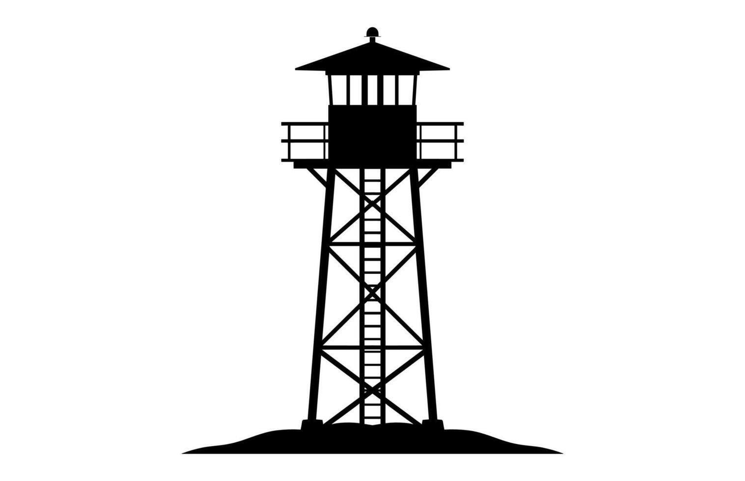 Fire Tower Clipart Silhouette vector