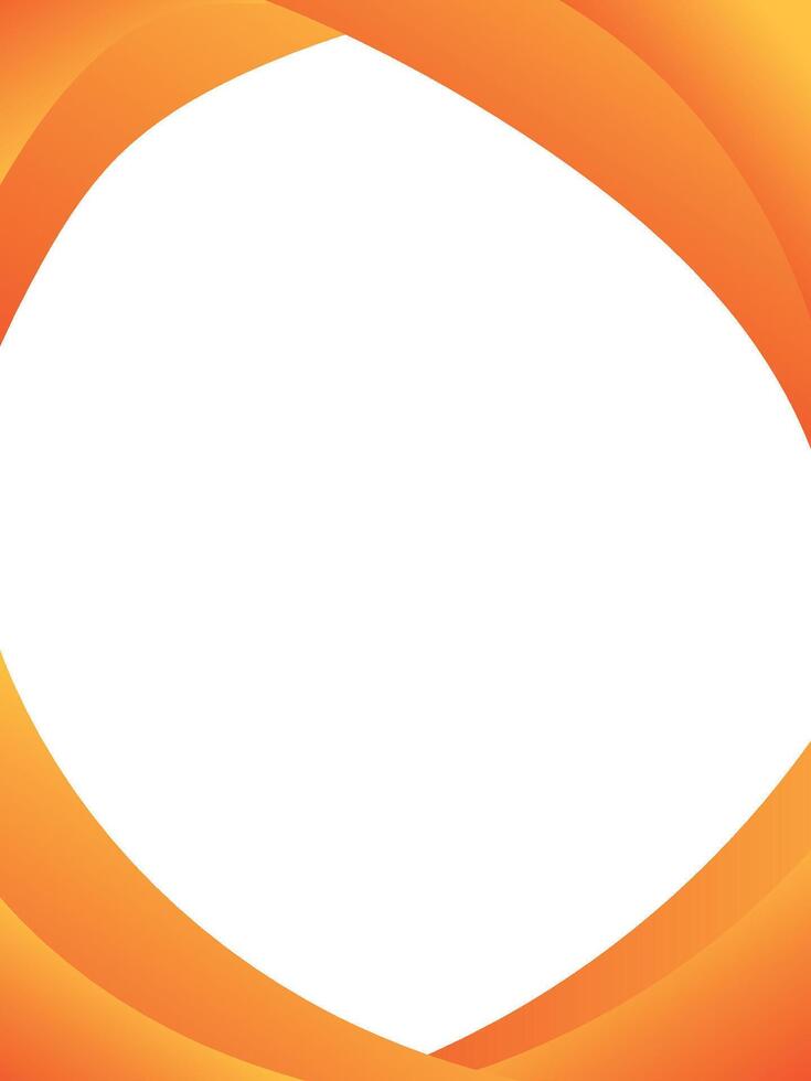 vertical orange gradient curve template design border frame on white background vector