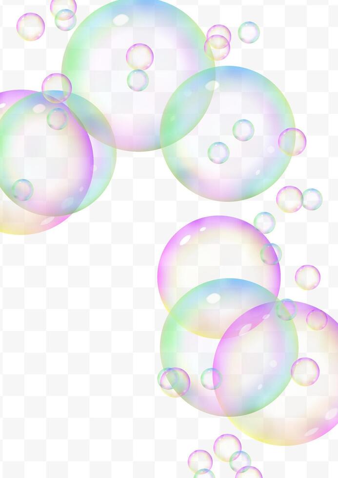 Vibrant soap soft bubbles overlay vector