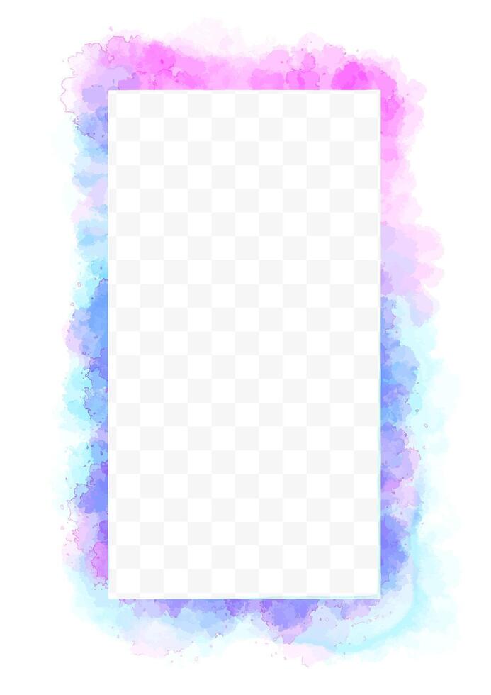Watercolor pink and blue frame dreamy design vector