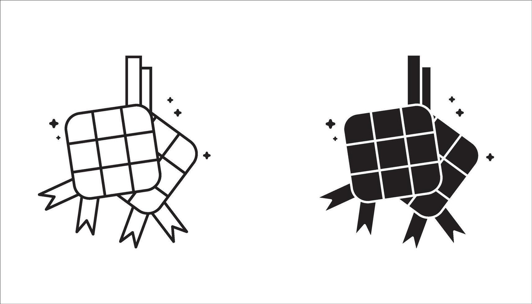 Ketupat icon set, ramadan symbol template for graphic and web design, illustration on white background vector