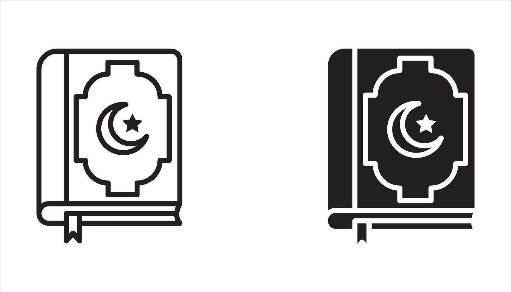 Holy Quran icon set, symbol template for graphic and web design illustration on white background vector