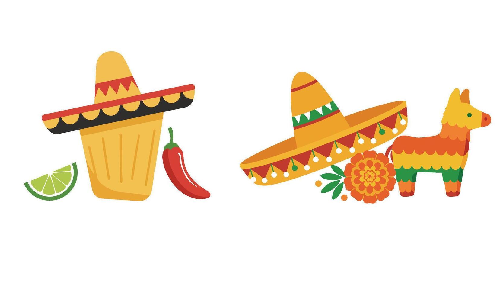 Mexican Culture Inspired Cinco De Mayo Celebration with Vibrant Festive Elements vector