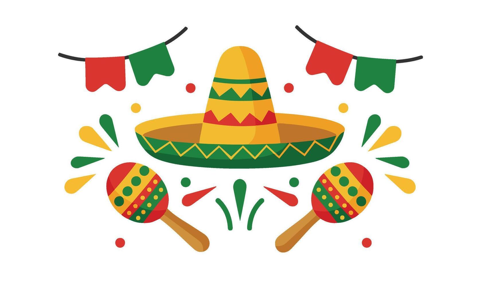 Festive Traditional Mexican Party Design for a Colorful Cinco De Mayo Event vector