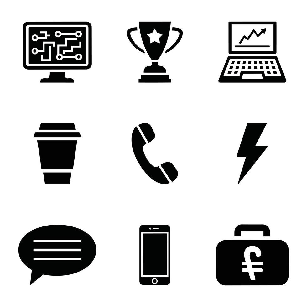 Business and Communication Icons Set vector