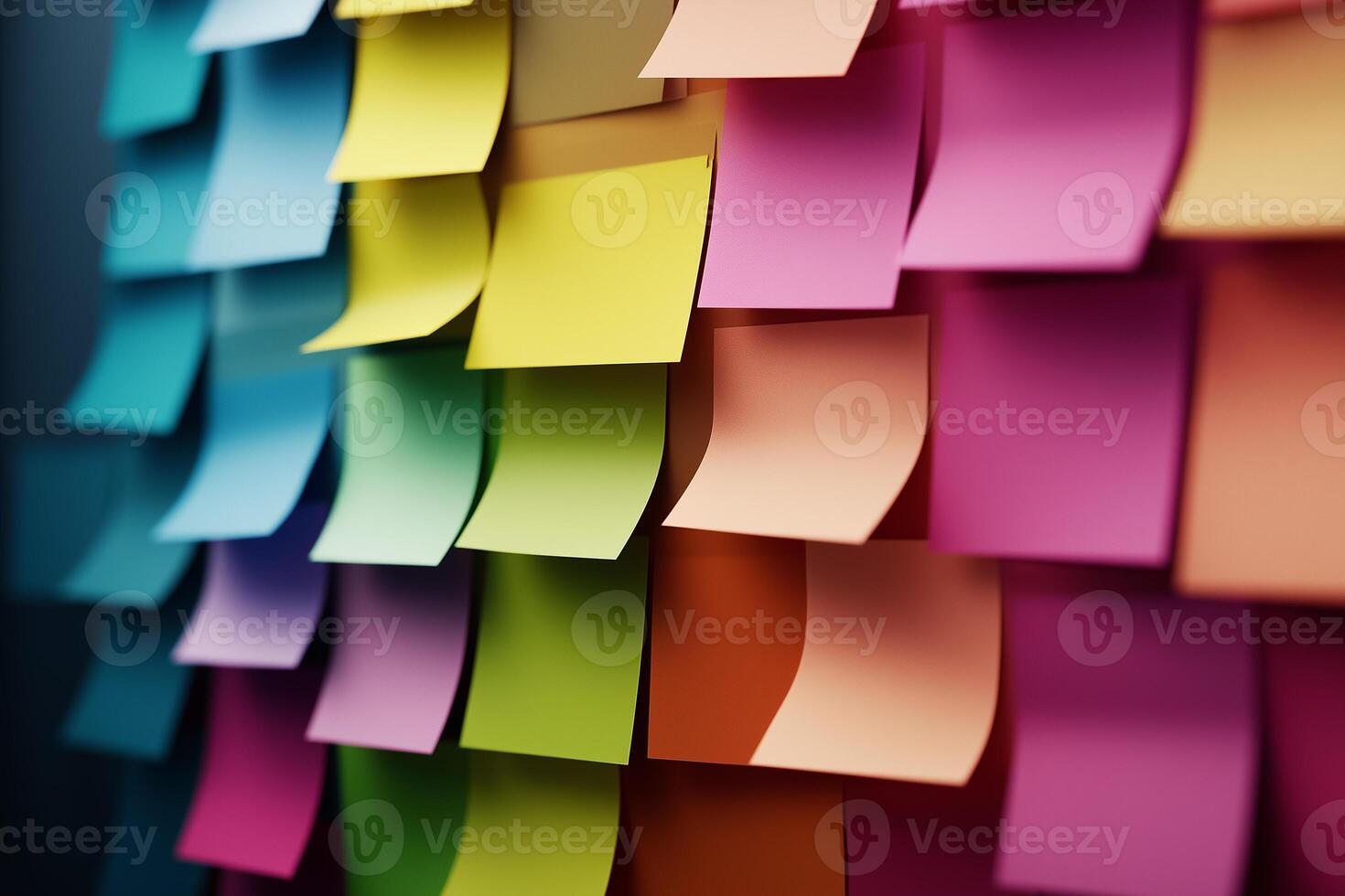 a wall covered in colorful post it notes photo