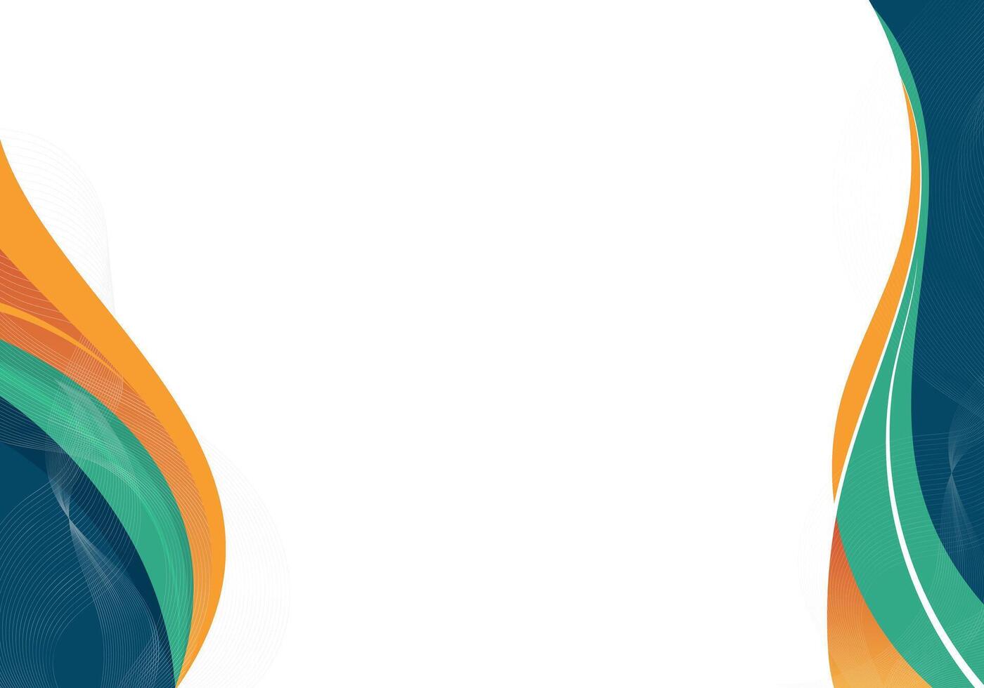an abstract background with a white background and orange and green waves vector