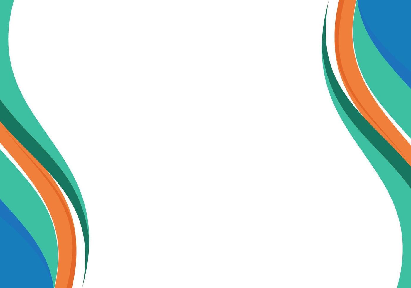 an abstract background with orange, blue and white waves vector