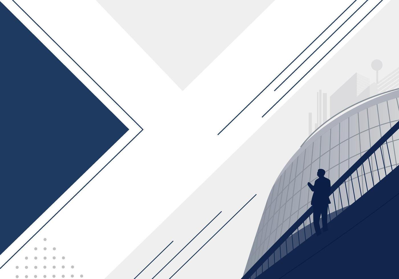 businessman standing on the stairs in front of the building vector