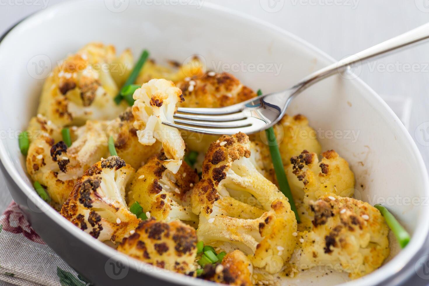 Vegetarian recipes.Easy Vegetarian Side Dish of Baked Cabbage photo