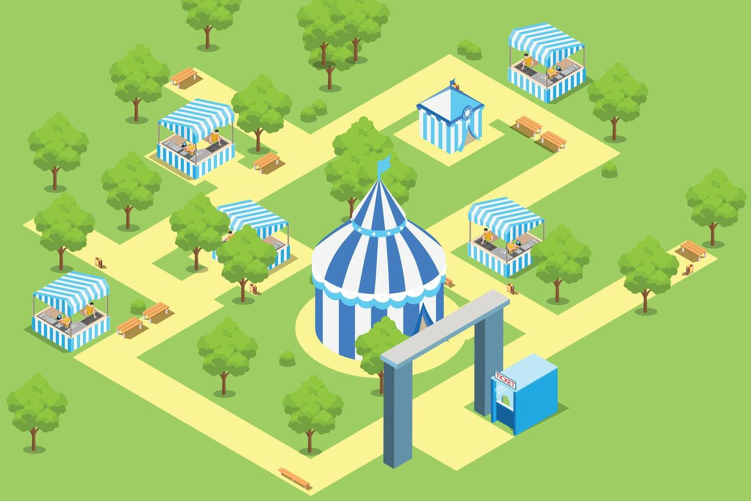 amusement park isometric vector