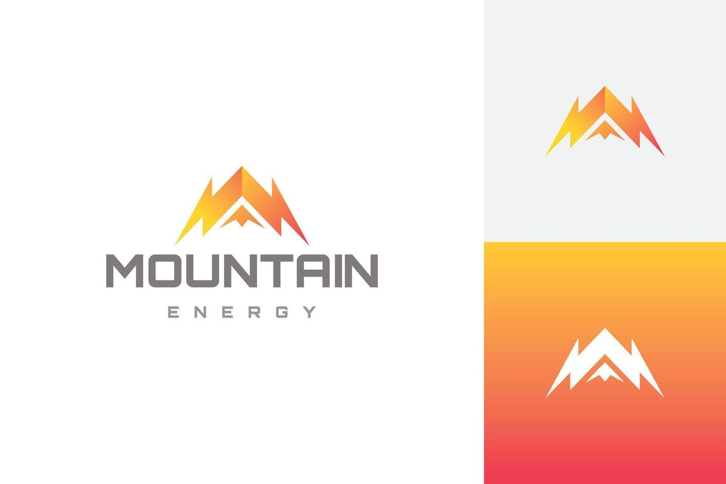 mountain energy logo design vector