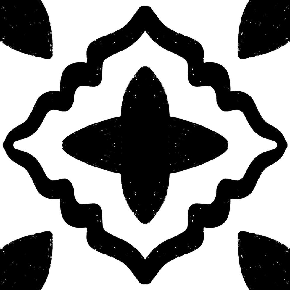 a black design with a flower in the center vector