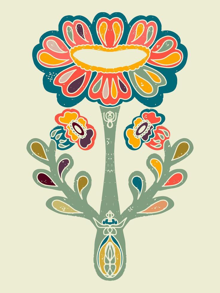 a colorful flower . a leaf and a leaf vector