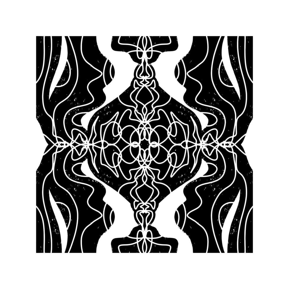 a black and white. pattern with a design vector