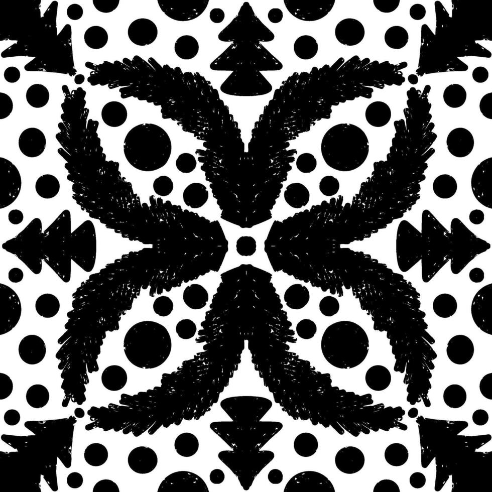 a black and white pattern with a star in the center vector