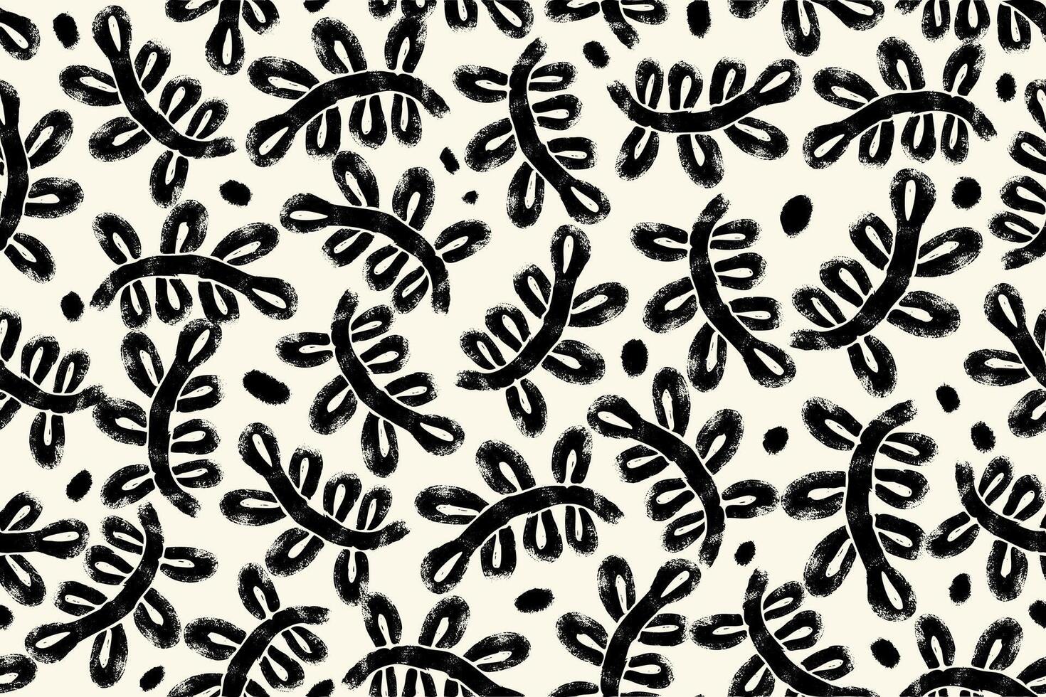Seamless Pattern with Trendy Bold Shapes of a Branch Isolated on White Background. Colorful decorative and minimal hand drawn design perfect for print, fashion, wrapping paper, fabrics vector