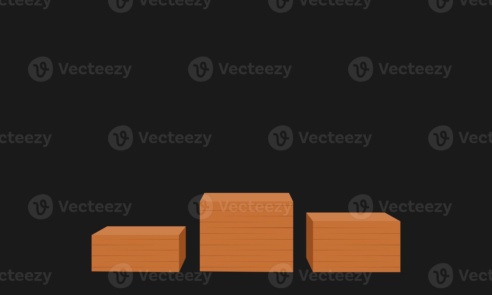 a collection of boxes with different wood textures and heights. suitable for product exhibitions photo