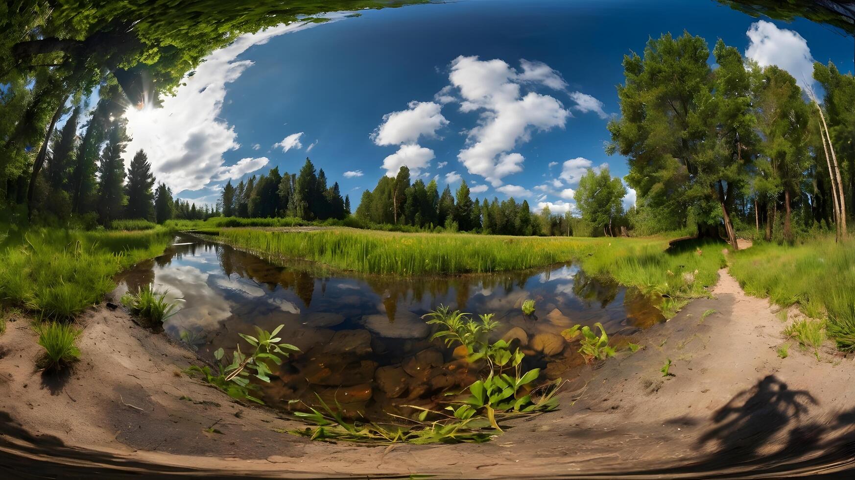 A photo nature photography with a fisheye lens