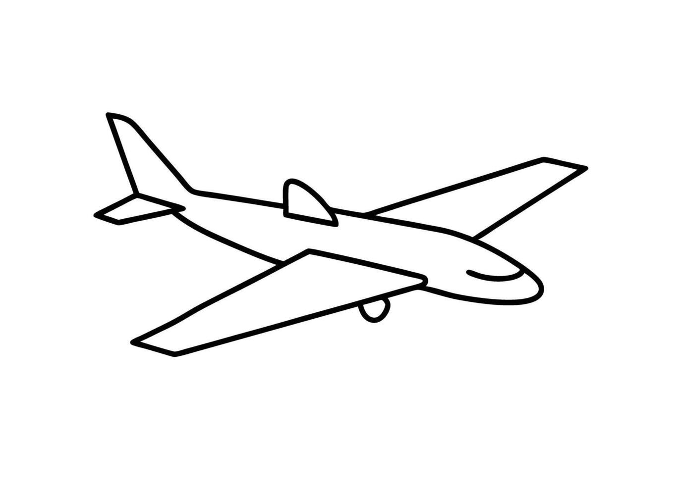 Minimalist line art of a classic airplane with gentle design on white background vector