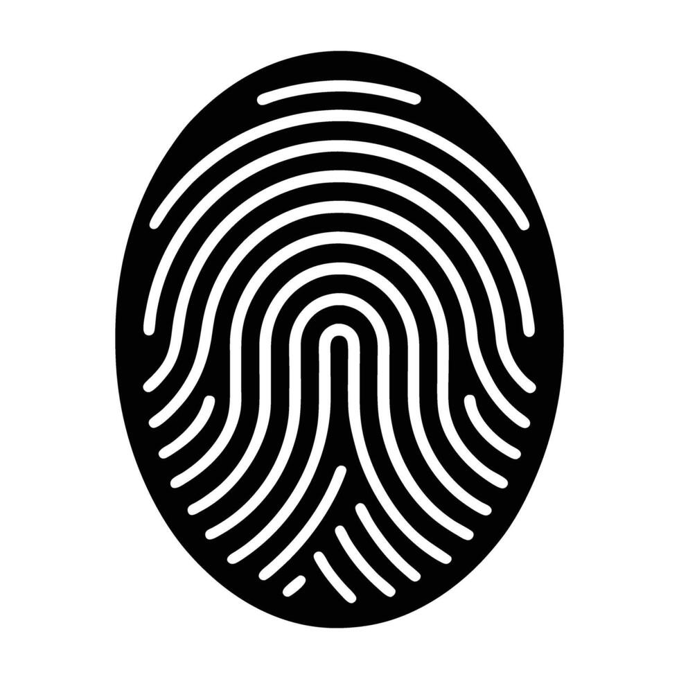 A Unique Fingerprint Symbolizing Individual Identity And Personal Security In A Bold Black And White Graphic Design vector