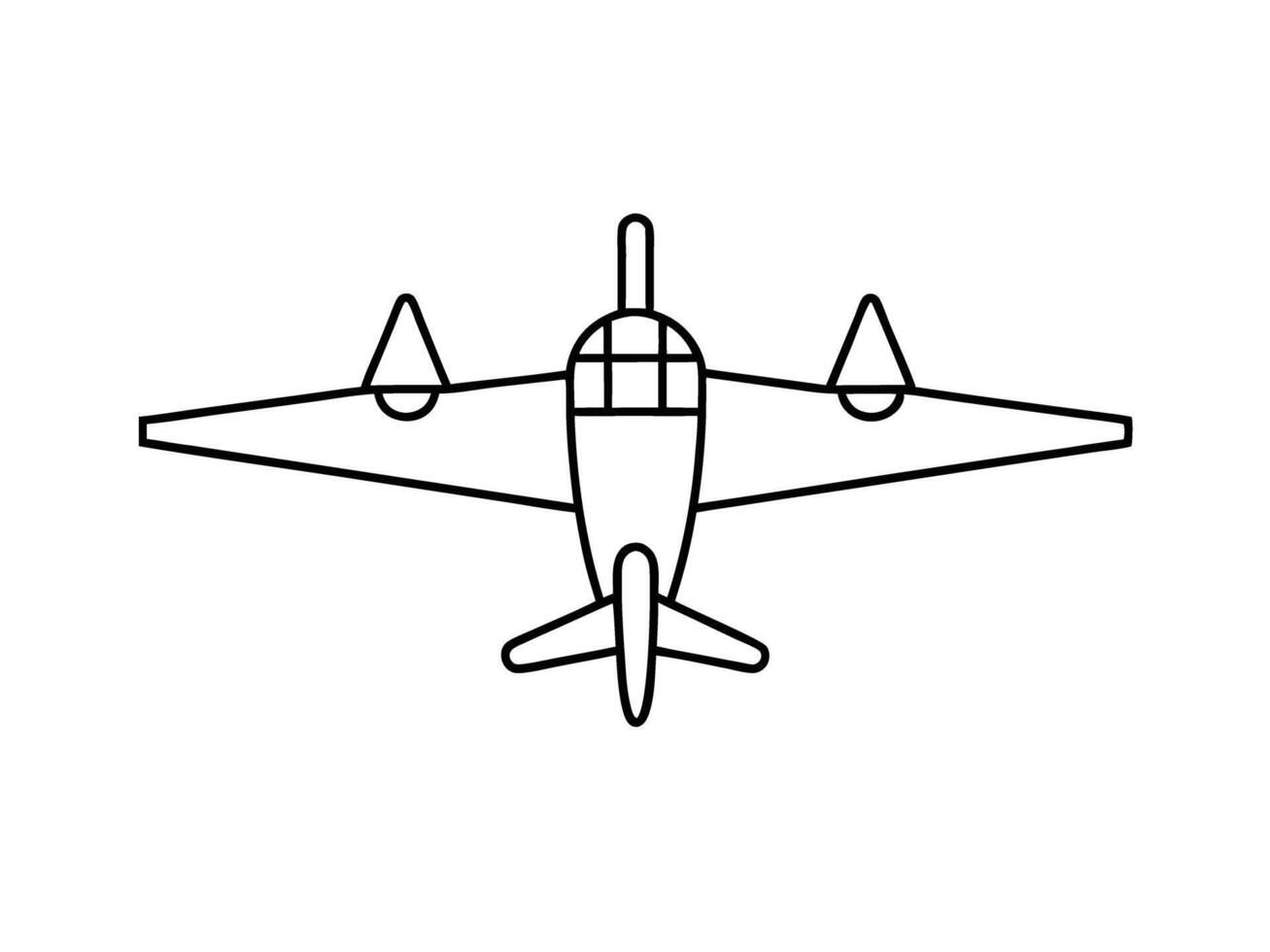 Minimalist line art variant two of a classic airplane with gentle design on white background vector