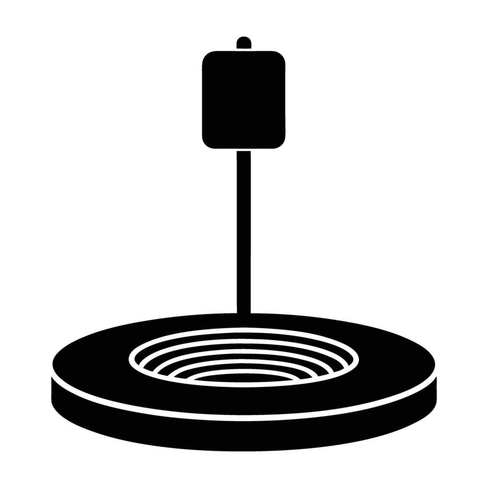 Wireless charging station for connected devices silhouette on white background vector