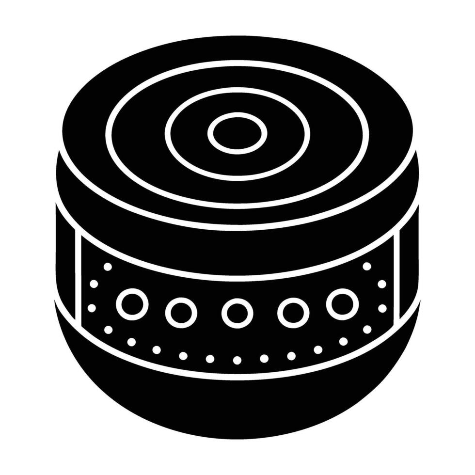 AI assistant device with glowing indicators silhouette vividly isolated on white background vector