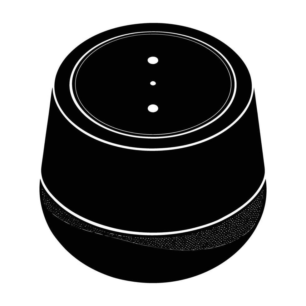 Advanced home assistant device powered by AI with white finish silhouette clearly isolated on white background vector