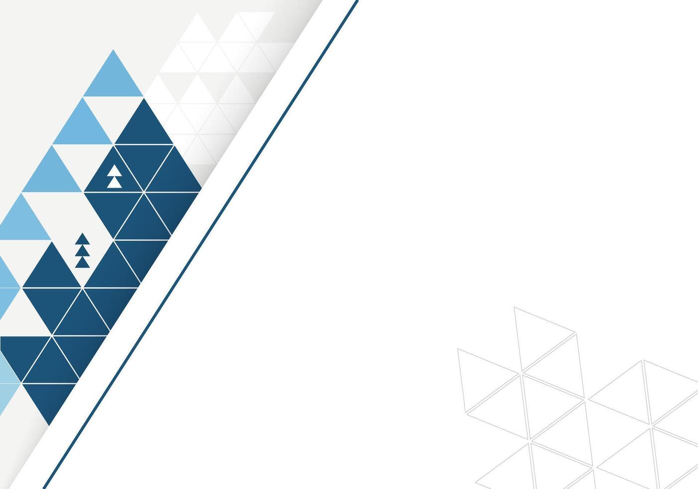 a white and blue background with triangles vector