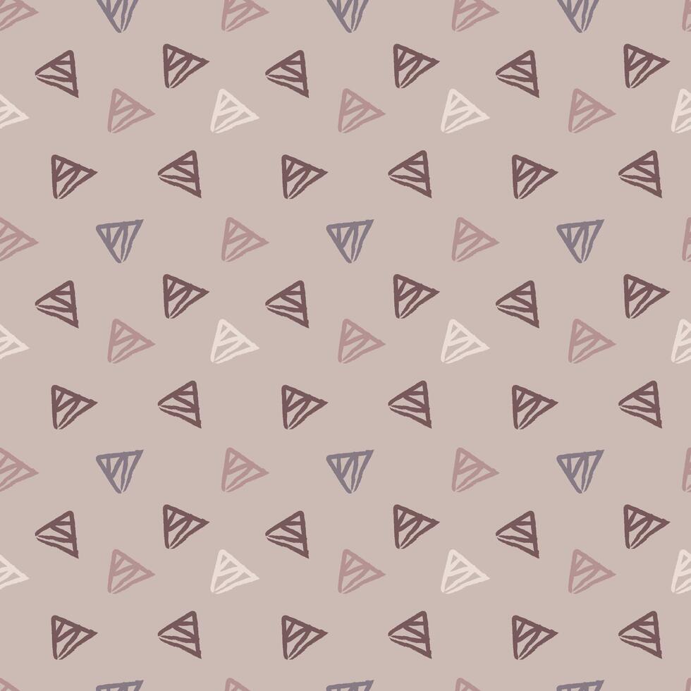 Geometric seamless pattern with small triangles in pastel colors on a soft background. Perfect for textiles and wrapping paper. vector
