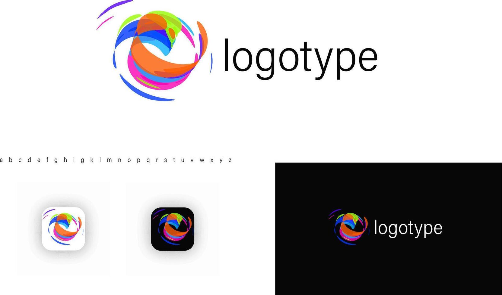 Colorful swirling abstract logo conveying movement, energy, innovation. Represents creativity, technology. Symbol for startups, digital platforms, marketing, creative industries. Vibrant logo vector