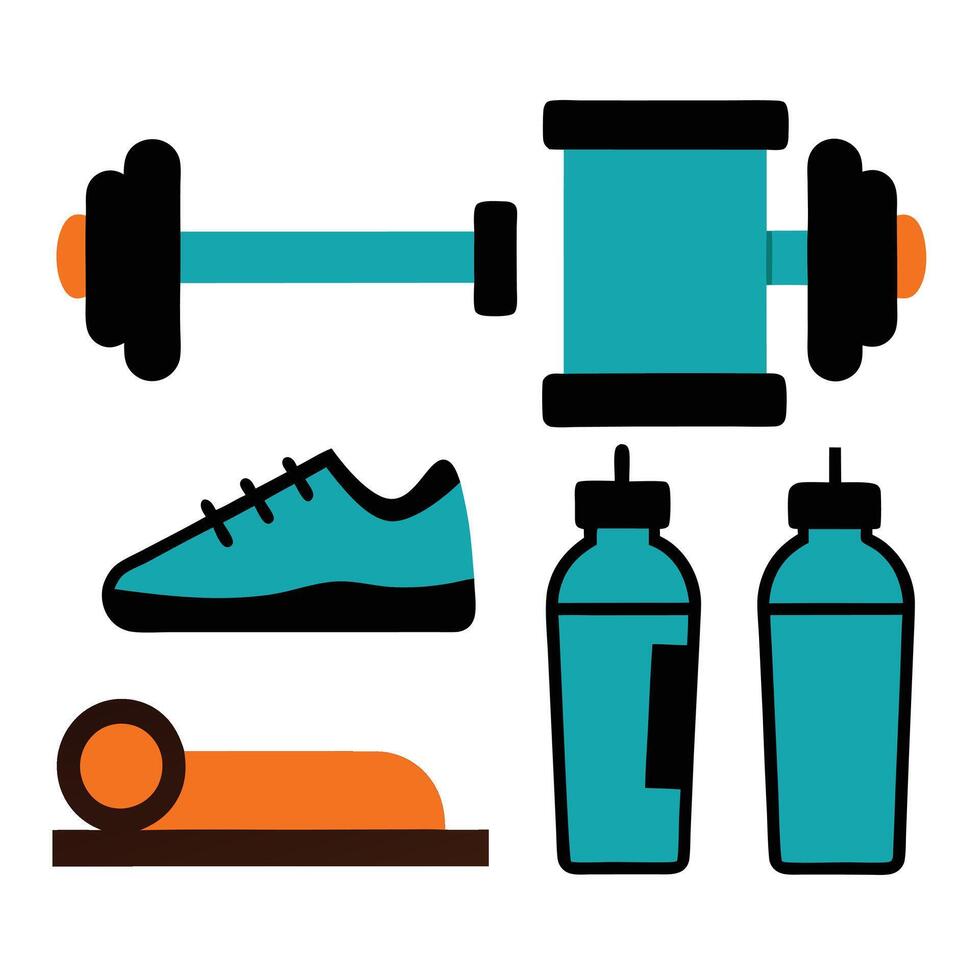Fitness Gear Icon Set vector