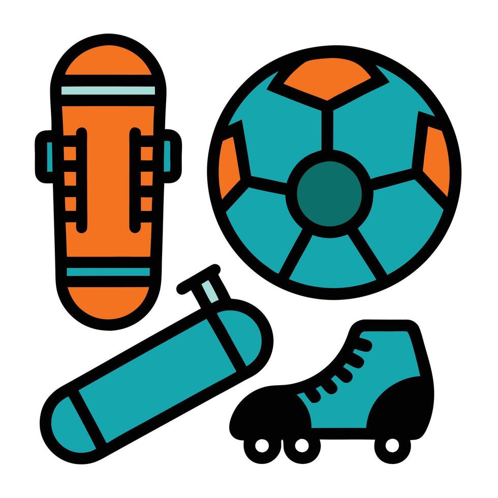 Collection of Sports Gear Icons vector