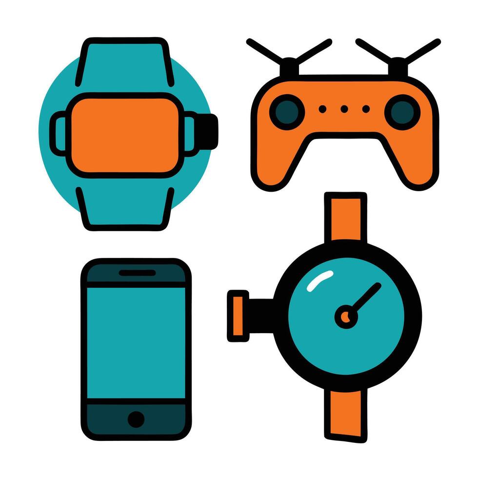 Technology Gadgets Icon Set vector