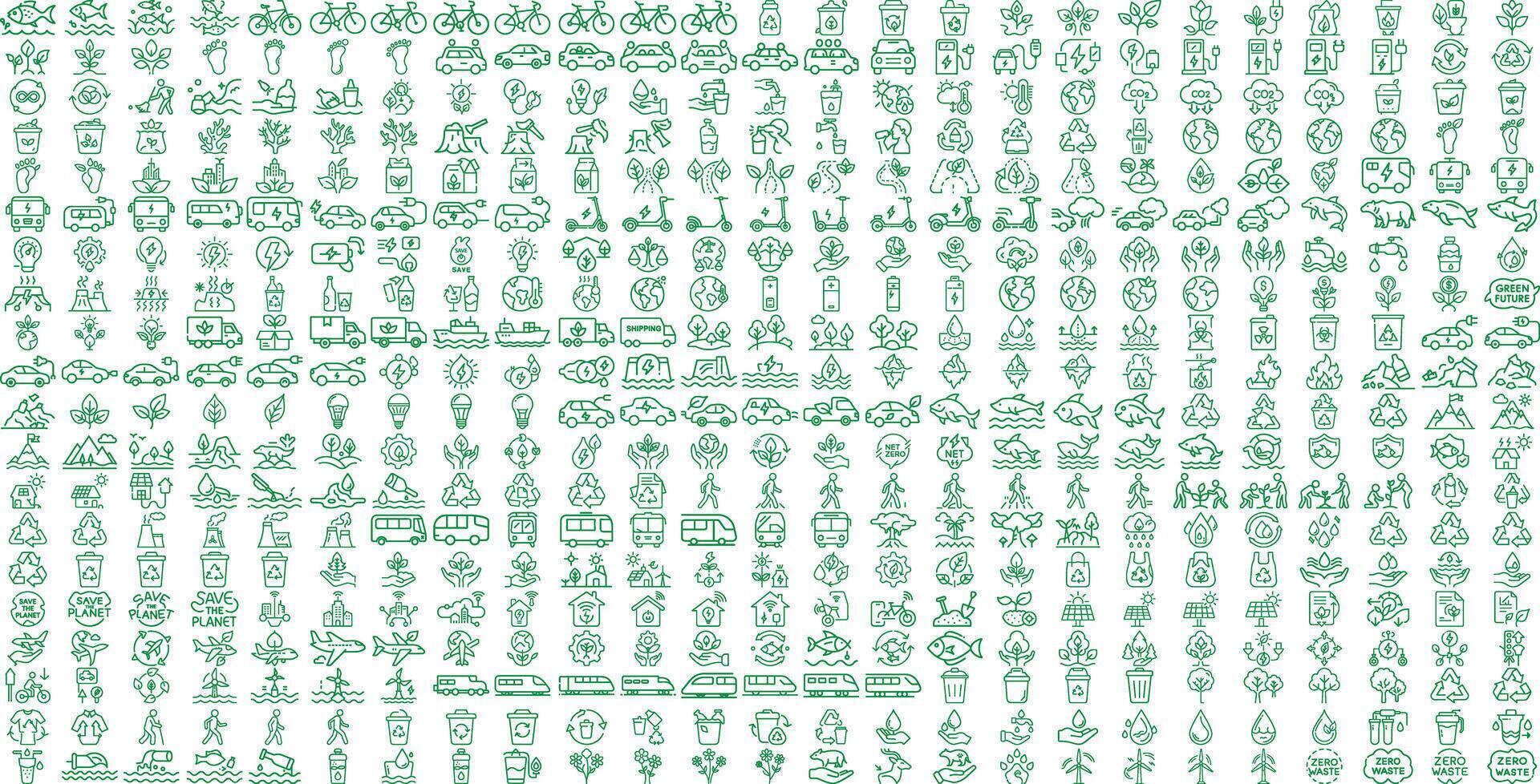 500 Ecology and Sustainability Icon Set vector