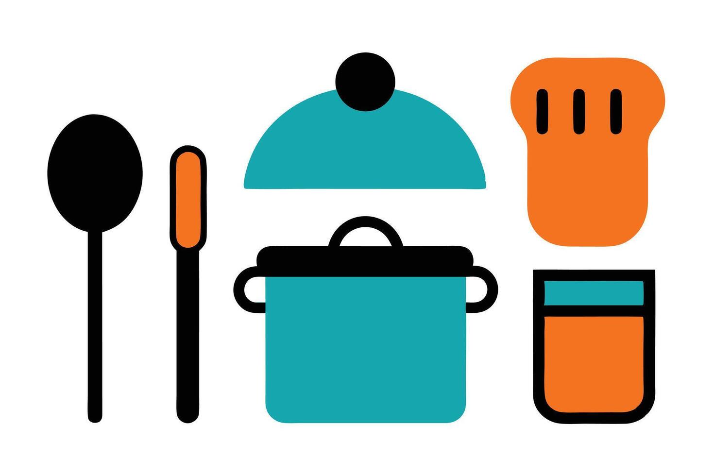 Collection of Cooking Items Icons vector