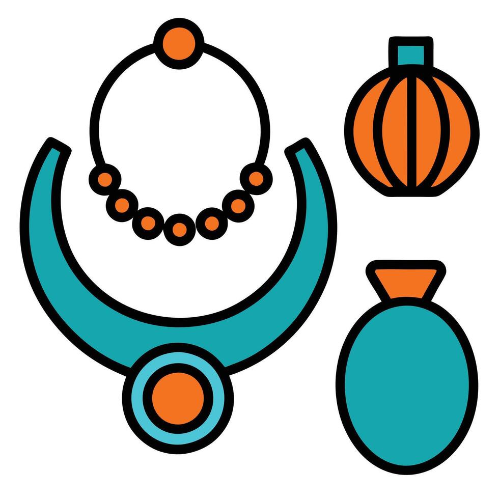 Jewelry Items Icon Set vector