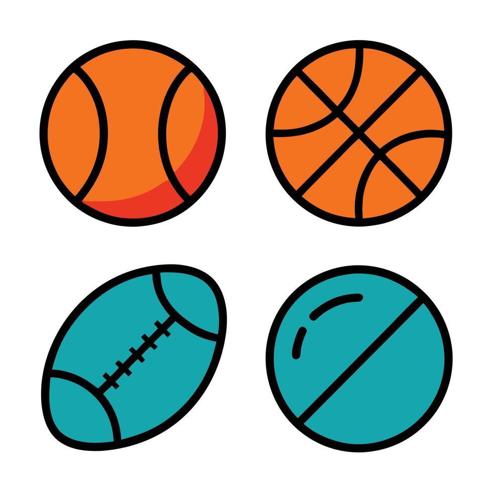 Sports Items Icon Set vector