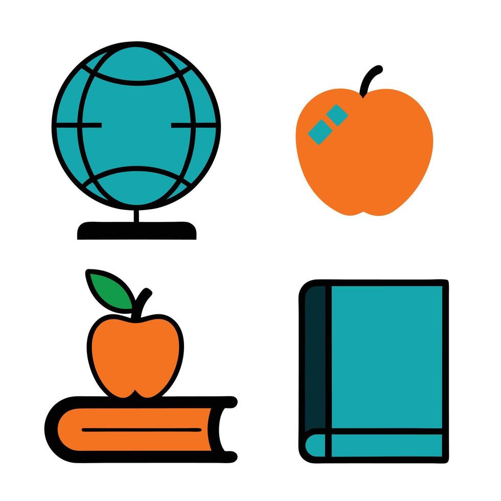Education Items Icon Set vector