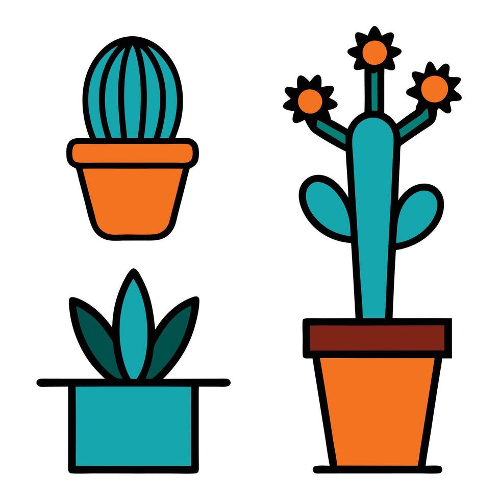 Flat Illustration of Plant Items Icon Set vector