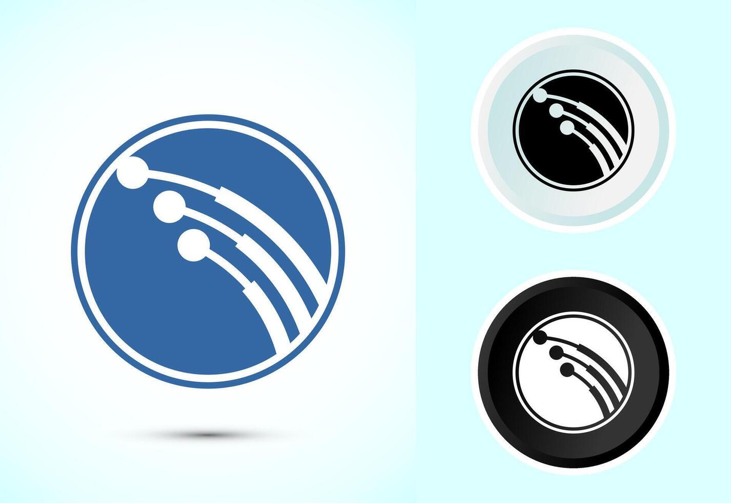 Fiber optic cable icon. Electric wire sign symbol, Color black and white vector