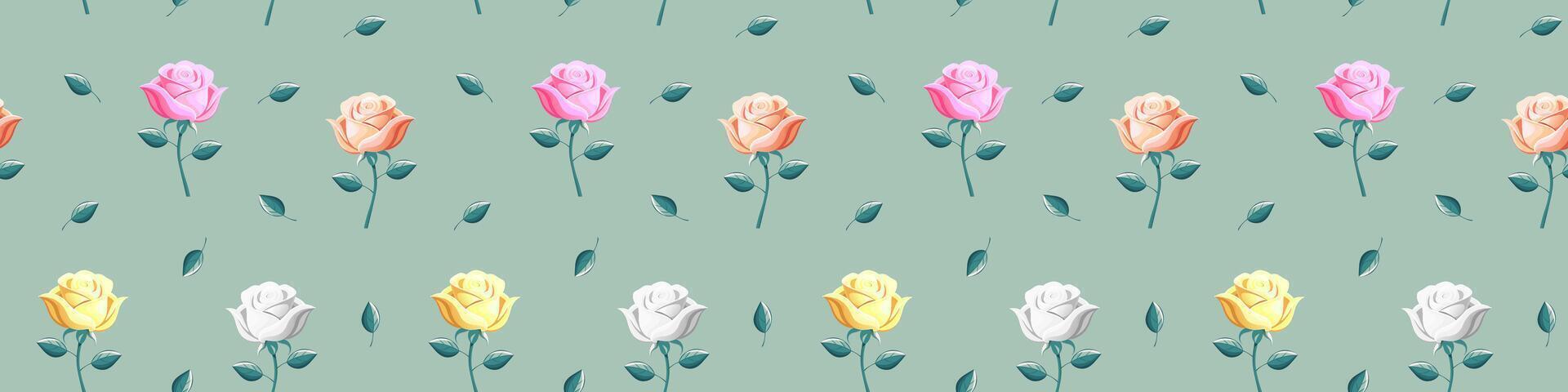 seamless patterns with floral, roses for fabric, textiles, clothing, wallpaper and cover. abstract backgrounds. vector