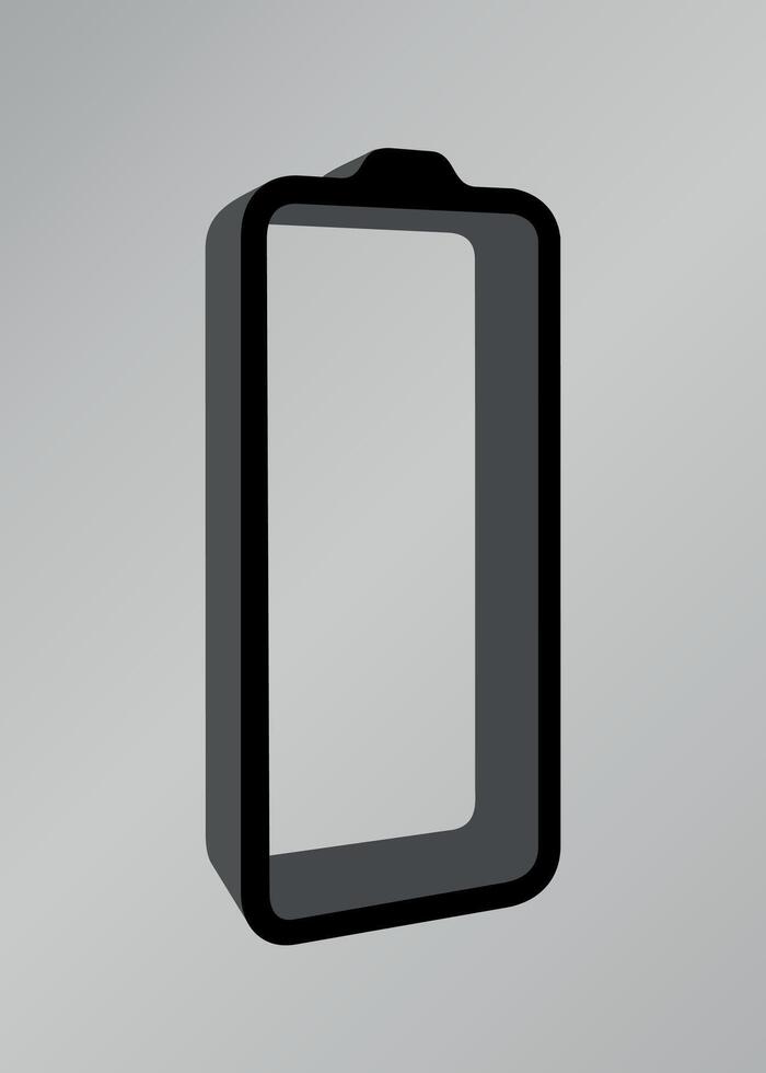 Electric battery with empty charge level on white background vector