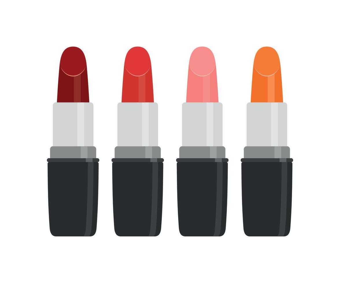 colored lipstick set icon for makeup isolated on white background vector